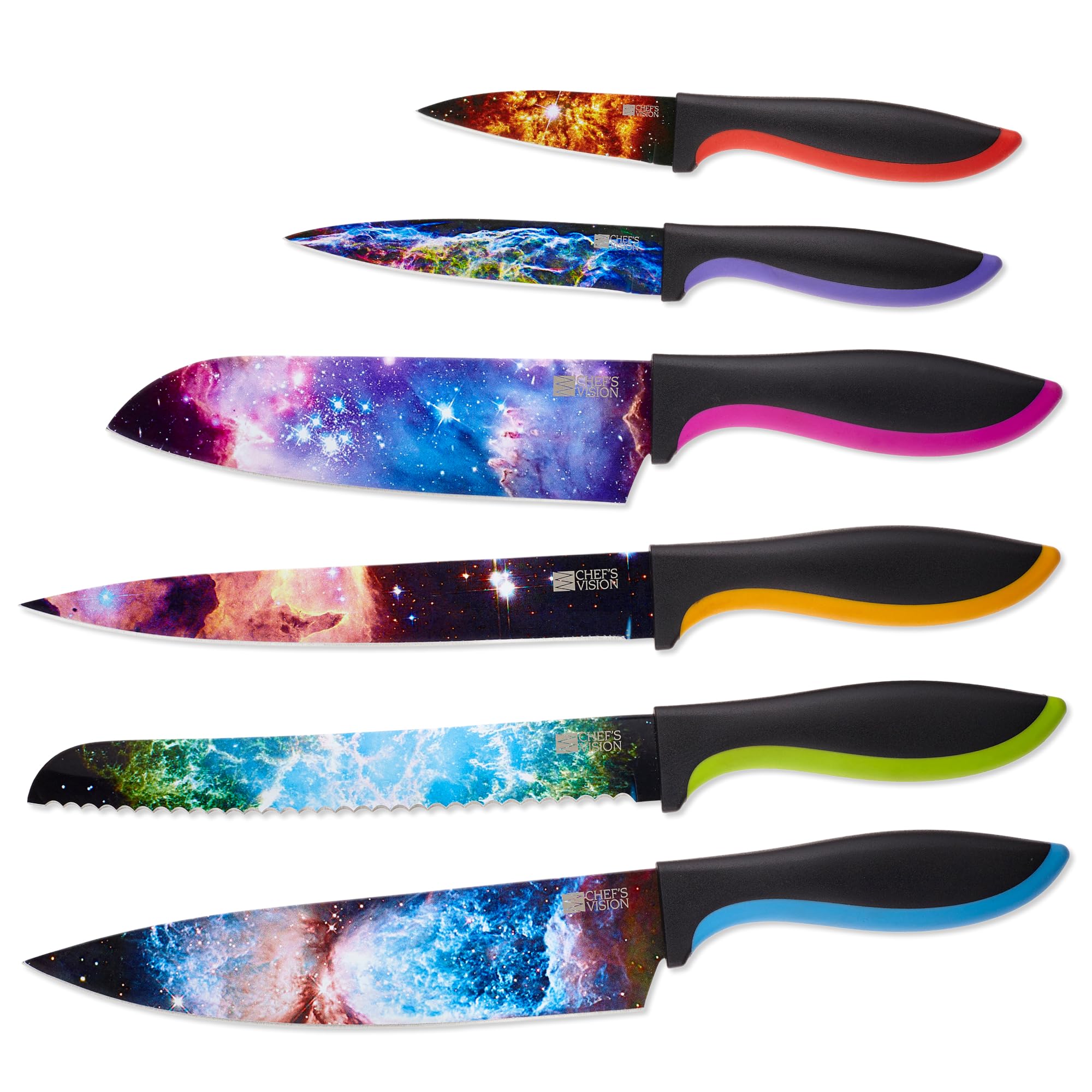 SANMUZUJO カラフルナイフセット 4本 Amazon | CHEF'S VISION Cosmos キッチンナイフセット – ノン